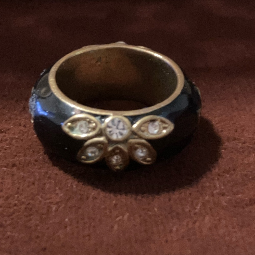 Genuine gold plated and diamond vintage ring